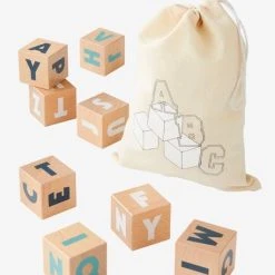 10 Grands Cubes Lettres En Bois FSC® Multicolore - Vertbaudet