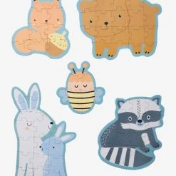 5 Puzzles évolutifs 6 à 12 Pièces En Carton Les Amis De La Forêt Beige - Vertbaudet