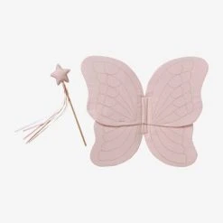 Ailes De Papillon En Gaze De Coton + Baguette Magique Rose - Vertbaudet