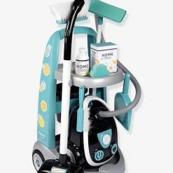 Chariot De Ménage Avec Aspirateur - SMOBY Bleu - Smoby