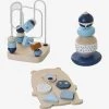 Coffret De 3 Jeux D'éveil En Bois FSC® Bleu - Vertbaudet