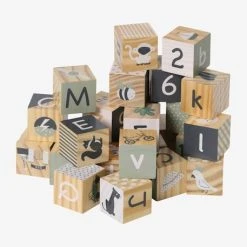 Cubes Alphabet En Bois FSC® Multicolore - Vertbaudet