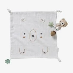 Doudou Carré + Hochet GREEN FOREST Multicolore - Vertbaudet