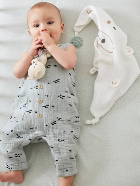 Doudou Carré + Hochet GREEN FOREST Multicolore - Vertbaudet – Image 4