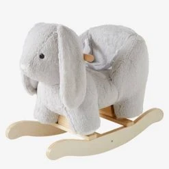 Lapin à Bascule Bébé FSC® Gris - Vertbaudet