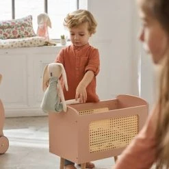 Lit Poupon En Bois FSC® Et Cannage POÉSIE Multicolore - Vertbaudet