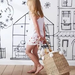 Panier à Roulettes Herbier Blanc - Vertbaudet