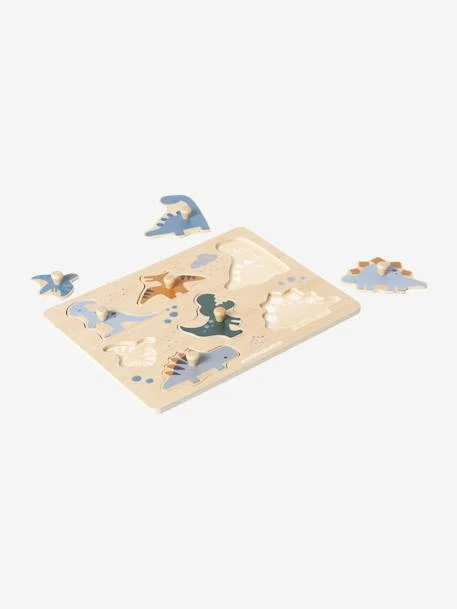 Puzzle Bouton Dinosaures En Bois FSC® Multicolore - Vertbaudet