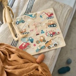 Puzzle Boutons Chantier En Bois FSC® Jaune - Vertbaudet