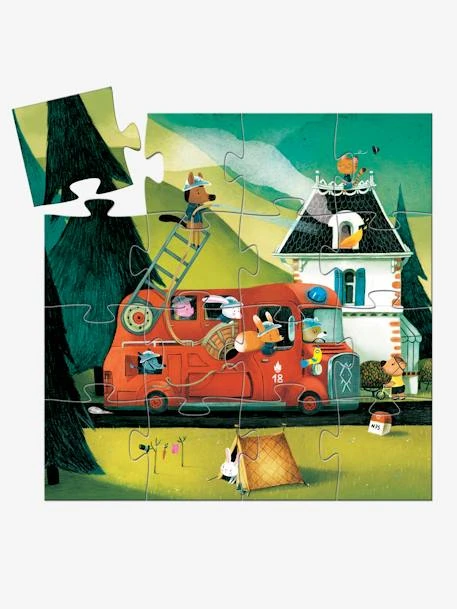 Puzzle Le Camion De Pompier 16 Pièces DJECO Multicolore - Djeco – Image 2