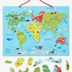 Puzzle Monde Magnétique En Bois FSC® Multicolore - Vertbaudet