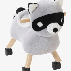 Raton Laveur Masqué à Roulettes En Peluche Et Bois FSC® Multicolore - Vertbaudet