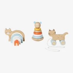 Set De 3 Jouets En Bambou Multicolore - Vertbaudet